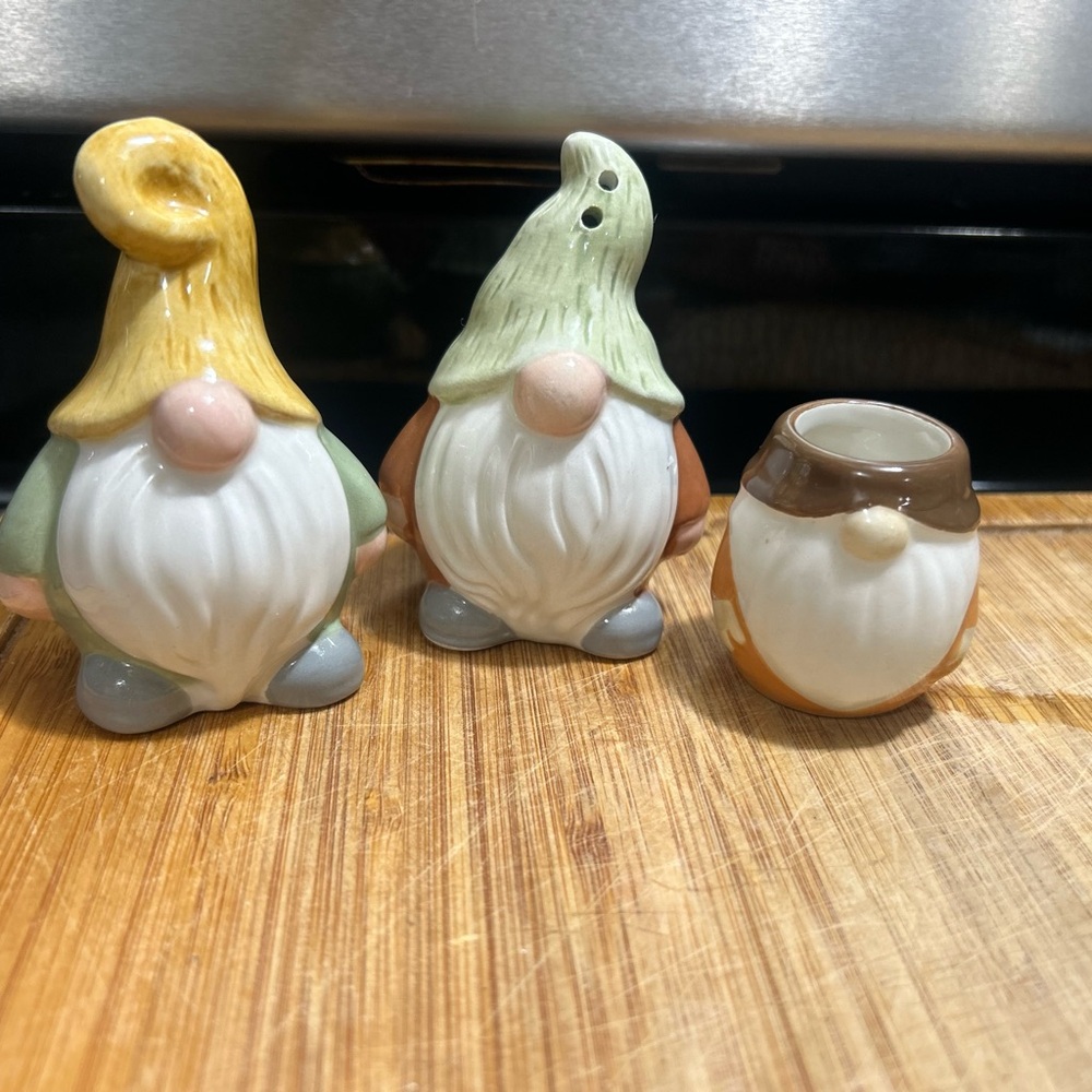 Ceramic Gnome Salt and Pepper Shakers